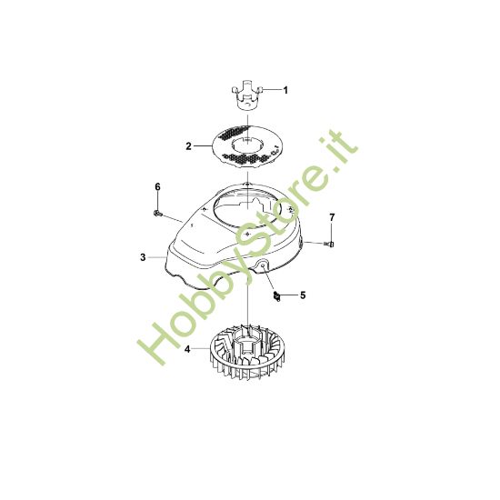 Picture of F - Copertura/girante ventilatore FJ180V-BM80